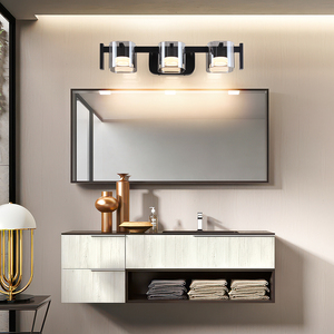 COMBO Modern Aluminum Wall Lamp With Glass Shade 3500K Warm White LED Surface Mounted <b>Bathroom</b> <b>Light</b> CRI 85+ Dimmable - Product Image 5