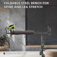 Banco de estiramiento de espalda ajustable y plegable en línea, alternativa a la mesa de inversión para tracción cervical y descompresión de espalda y cuello, con estructura de acero