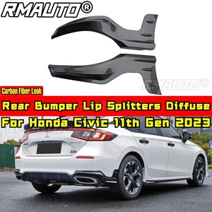For Honda Civic Hatchback 11th Gen 2023 Body Kit Rear Bumper <b>Splitters</b> Diffuser Carbon Fiber Look Mugen Style Car Accessories - Product Image 1