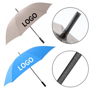 Ultra Light Weight Black Fiberglass Golf <b>Umbrella</b> 27 Inch 8Ribs 230g OEM/ODM Windproof Straight Stick Business Gifts - Product Image 1