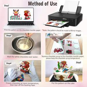 2025 produttore A4 foglio di trasferimento di cioccolato lecca-lecca A3 A5 carta da zucchero Set di carta Wafer <span class=keywords><strong>per</strong></span> macchina stampante a getto d'inchiostro facile da usare - Product Image 5