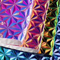 Nouveau design en gros couleur magique en relief Faux cuir Triangle Design cuir artificiel pour l'emballage des bijoux