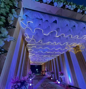 Vente Flash Décoration de <span class=keywords><strong>Plafond</strong></span> pour <span class=keywords><strong>Mariage</strong></span> et Hôtel Voilages, Drappés, Bandes LED et Rideaux en Tissu avec Rubans <span class=keywords><strong>Lumineux</strong></span> LED - Product Image 2