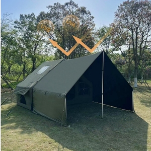 Tente pneumatique Oxford de luxe moderne, imperméable, portable, équipement de camping gonflable, tente pneumatique verte imperméable pour l'extérieur avec auvent - Product Image 1