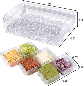 Home <strong>Bar</strong> Restaurant Cooled <strong>Bar</strong> Tray Ice Chilled Fruit <strong>Condiment</strong> Server <strong>Caddy</strong> - Product Image 3