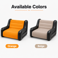 Fauteuil gonflable inclinable floqué de qualité supérieure, canapé portable en PVC robuste pour la maison, le salon, l'extérieur et le glamping