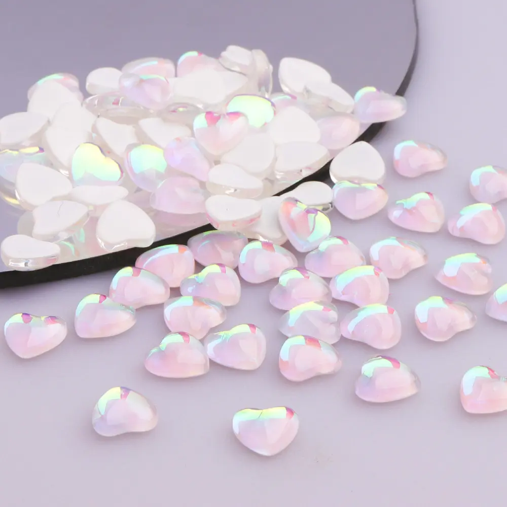 Mermaid Tears 4mm Clear Glass Rhinestones Nail Art Crystal Heart Shape Flatback Fancy Rhinestone Beads