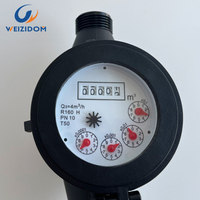 WEIZIDOM Multi-Jet Digital Cold Water Meter DN15 DN50 Bodi Berulir Plastik PN16 Kelas B Sesuai ISO4064 ISO9001 Kering IP68