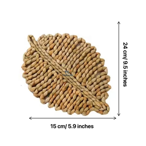 Natural <b>Woven</b> <b>Placemats</b> Round Corn Husk Leaf Shape Straw <b>Woven</b> <b>Placemat</b> Creative Coaster Bowl Mat Handmade Western <b>Placemat</b> - Product Image 6