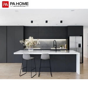 Nhà sản xuất PA tùy chỉnh thiết kế mô-đun cổ điển Shaker đồ nội thất nhỏ vương miện đúc tủ bếp màu đen - Product Image 3