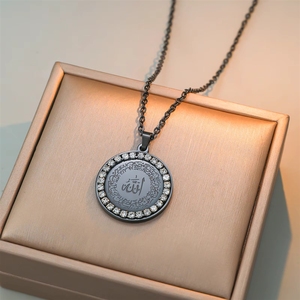 <span class=keywords><strong>Collana</strong></span> <span class=keywords><strong>con</strong></span> incisione Ayatul Kursi islamica Eid in acciaio inossidabile 316 impermeabile, gioielli alla moda <span class=keywords><strong>con</strong></span> zirconi - Product Image 5