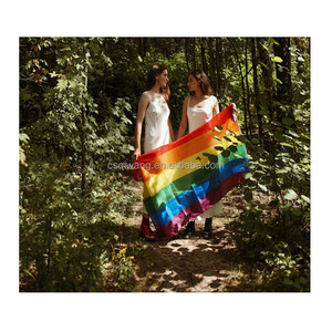 Bandera LGBT 3x5ft Bandera del arco iris Bandera de poliéster Orgullo gay Paz lésbica Tamaño personalizado para LGBT - Product Image 5