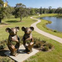 Statue de koala en bronze coulé de grande taille, design abstrait, pour parc extérieur, jardin