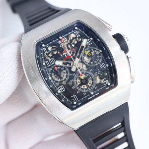 Montre sport pour homme de haute qualité, design classique de créateur, forme de barillet, design creux, chronographe multifonctionnel, étanche - Product Image 2