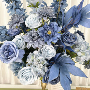 Hot Bán Trang Trí Đám Cưới 50 60 Cm Sẵn Sàng Hoa Bóng Chất Lượng Cao Lụa Hoa Bóng Trung Tâm Hoàng Gia Màu Xanh - Product Image 3