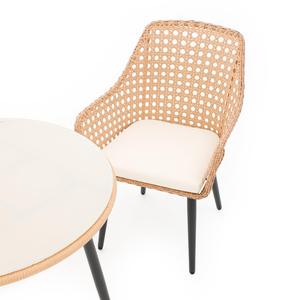 AJUNION per esterni 4 posti ristorante mobili in vimini intrecciati mobili da pranzo Set da giardino con <span class=keywords><strong>tavolo</strong></span> da pranzo rotondo e ombrellone - Product Image 5