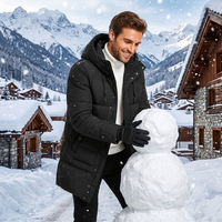 Parka mi-longue surdimensionnée avec logo personnalisé AQTQ Vestes pour hommes en duvet d'oie froid d'hiver extérieur de luxe chaudes et épaisses pour hommes