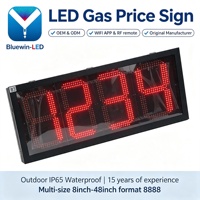 Tablero de Visualización de Precios de Combustible, Letrero LED Comercial de 4 Dígitos para Precios de Gasolina, Pantalla de Precios para Estaciones de Servicio al Aire Libre