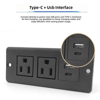 Multiprise de bureau dissimulée aux normes américaines, multiprise USB multifonctionnelle pour table de chevet