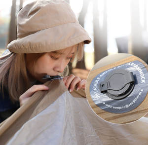 Double <span class=keywords><strong>hamac</strong></span> gonflable Portable anti-renversement, balançoire d'extérieur, adulte, enfant, léger, simple, camping en plein air, moustiquaire - Product Image 3