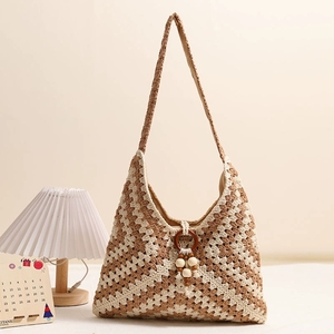 <span class=keywords><strong>Sac</strong></span> en <span class=keywords><strong>crochet</strong></span> tissé de style <span class=keywords><strong>bohème</strong></span> multicolore grand-mère motif carré été plage vacances épaule <span class=keywords><strong>sac</strong></span> à main pour dames - Product Image 4