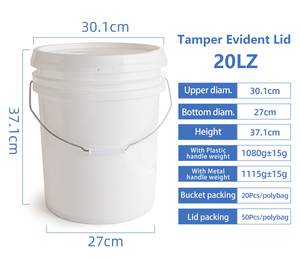 CINA PACK 20 Liter 5 Gallon Recyclable Eco-Friendly Plastic <strong>Bucket</strong> with One-way Air Valve for Hot <strong>Filling</strong> Paint - Product Image 4