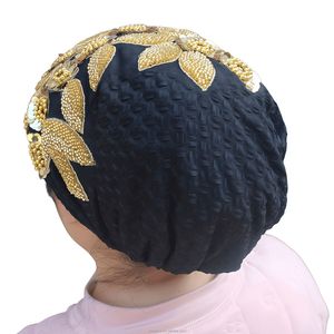 Gorro Interior Étnico Musulmán para Mujer, Gorro con Pedrería, Poliéster-Algodón, Ecológico y Transpirable - Product Image 3