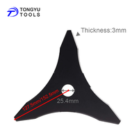 Lame de débroussailleuse en acier à 3 dents, robuste, épaisseur 3 mm, 10 po (255 mm), 12 po, lame de rechange 3T pour débroussailleuse, coupe-herbe, Eater