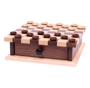Set di Scacchi e Dama in Legno di Lusso con Cassetto Estraibile per Conservazione - Product Image 1