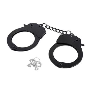 Esposas de Metal Negras para Juegos Sexuales de Bondage y Rol Policial - Product Image 1