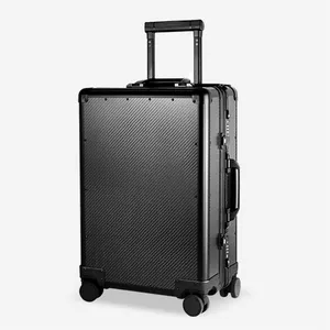24 pollici in fibra di carbonio di lusso set valigia di viaggio dei bagagli trolly borsa