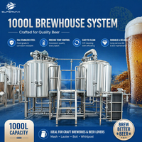 Équipement de brassage de bière clé en main 1000L, machine de brasserie SUS304 avec formation et installation locale pour brasseries et pubs