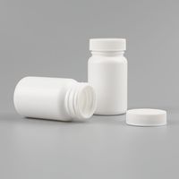 Flacon de médicaments en plastique blanc HDPE de forme cylindrique de 75 ml, prix d'usine, emballage de flacon de pilules avec bouchon à vis