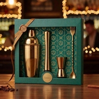 Ensemble de shakers à cocktails en acier inoxydable 550/750 ml avec passoire à glace, coffret de Noël, outils de barman et de cuisine – Vente flash