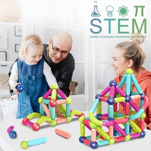 Ensemble de 25, 36, 42 ou 64 pièces de blocs de construction magnétiques durables et créatifs, avec tiges et billes magnétiques pour enfants - Product Image 3