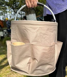 Cesta de Almacenamiento Compacta de 28*28 cm y 17L para Herramientas de Limpieza con 6 Bolsillos Exteriores, Bolsa de Picnic - Product Image 4