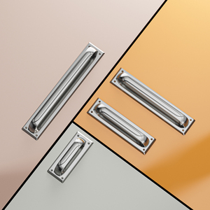 DOOROOM H59 Solid Brass Bauhaus Cabinet <strong>Door</strong> Handles Heavy Duty 4-Screw Fixed Furniture Hardware - Product Image 5
