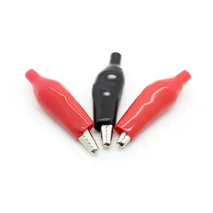 Clip de alimentación rojo y negro Prueba de LJQ-18 Clip de cocodrilo de corriente pequeña con funda