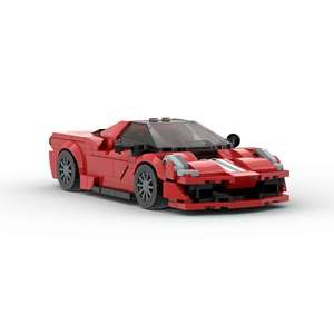 Famoso Auto Deportivo Rojo MOC Compatible con Rompecabezas de Partículas Pequeñas, Bloques de Construcción para Niños, Juguetes de Plástico ABS - Product Image 2