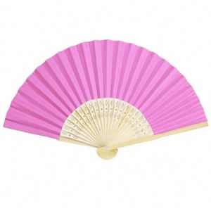Éventail pliant en papier de bambou en gros, cadeau personnalisé pour fêtes et célébrations - Product Image 3