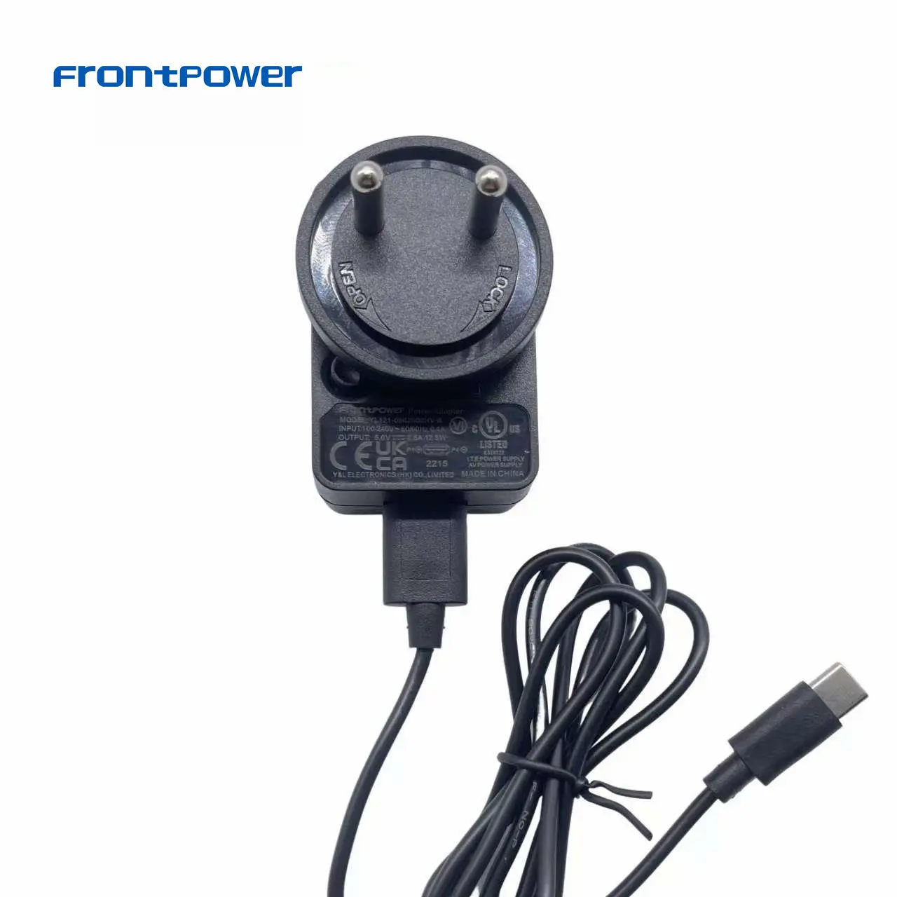 Frontpower US EU UK AU INDIA PLUG BIS adapters 12v 0.5a interchangeable adapter with UL CE GS BIS certificate