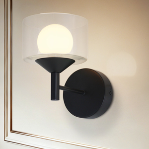 Factory Direct Modern Nordic <b>LED</b> <b>Bedroom</b> Decorative Wall Lamp G9 Base Iron Aluminium Glass Design Black IP20 for Home Indoor - Product Image 2