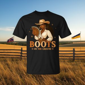 Camiseta para mujer Boots On The Ground Juneteenth Black Cowgirl - Product Image 3