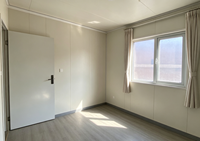 Maison conteneur préfabriquée extensible à double aile avec mur-rideau en verre, 2-3 chambres, mini-villa pliable, design moderne et respirant, complète