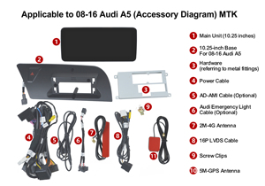 <span class=keywords><strong>Android</strong></span> 14 đài phát thanh xe đa phương tiện GPS Stereo đơn vị đứng đầu Carplay 10.25 'bảng điều khiển cho AUDI A5 2008 2016 thông minh - Product Image 6