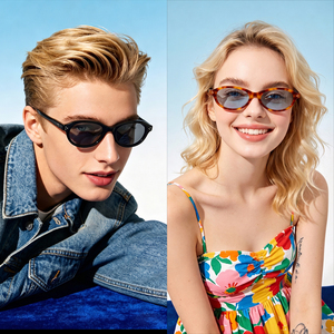 Occhiali da Sole Ovali Trendy con Logo Personalizzato per Stili di Design e Moda, Montatura Unisex in Acetato, Montature per Occhiali di Alta Qualità - Product Image 3
