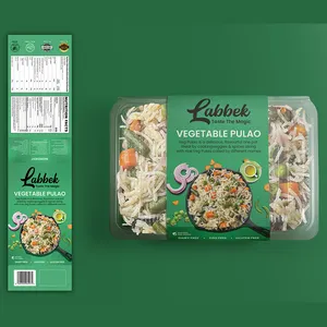 Kunden spezifisch bedrucktes Recycling papier Karton Wrap Around Label Lunch Prep Mahlzeit Lebensmittel verpackungs hülle für Schüssel behälter