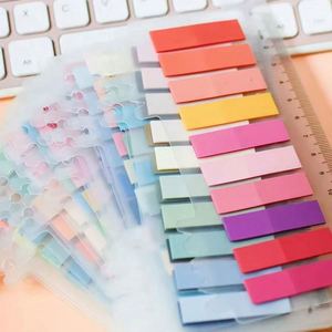 1400 Sheet Pet Self-Adhesive Sticky Notes 7 Styles with Index Tabs/Divider Morandi Color Fresh Memo <b>Pad</b> Label Sticker - Product Image 4