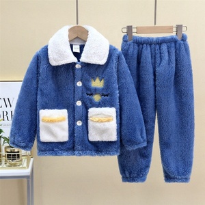 Nuevos Pijamas de Franela para Niños, Ropa de Casa de Felpa de Coral de Doble Cara para Niños y Niñas - Product Image 2