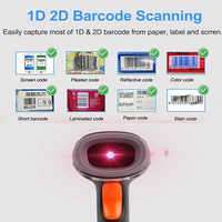 Lector de Códigos de Barras USB con Cable Edoo H41-22 de Alta Calidad, Lector de Códigos QR 1D 2D Portátil para Tiendas y Supermercados